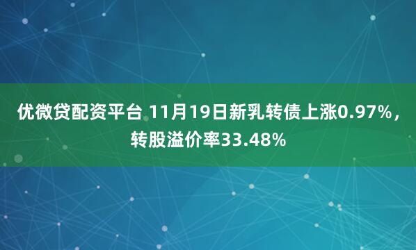 优微贷配资平台 11月19日新乳转债上涨0.97%，转股溢价率33.48%
